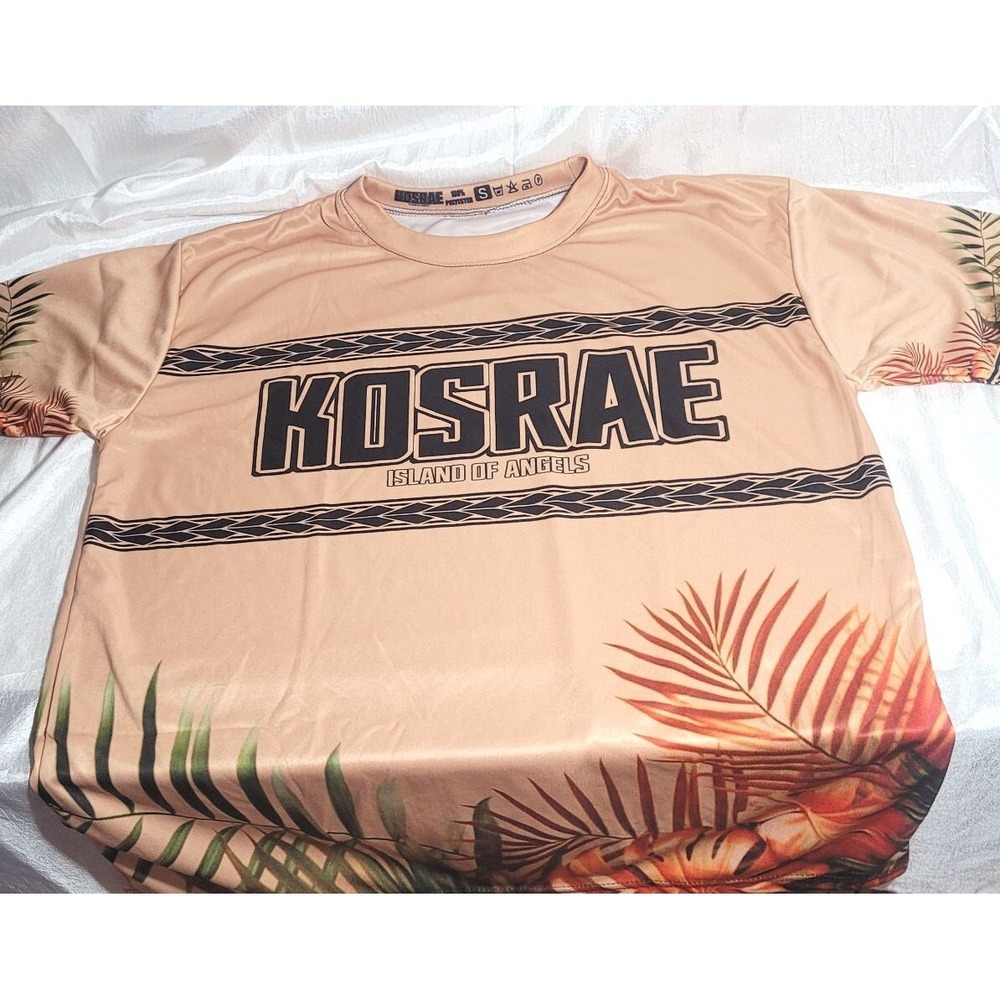 Men's Kosrae Island of Angels 100% Polyester Short Sleeve T-Shirt - Tan - Small